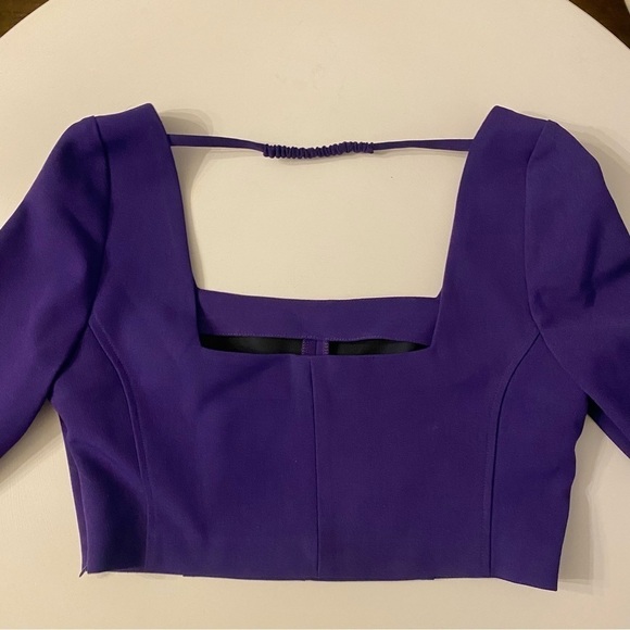 Zara Purple Long Sleeve Crop Top NWT - Picture 7 of 10